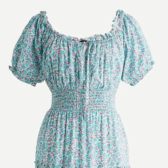 J Crew Puffsleeve Midi Dress 